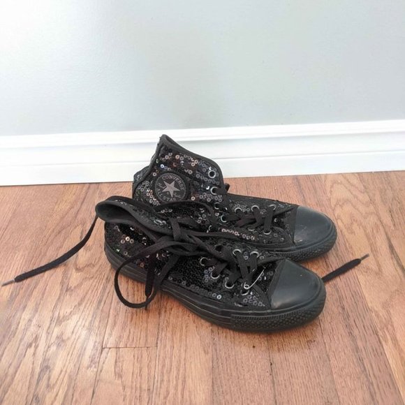 Sequin Sparkly Back Converse High Tops - Picture 1 of 9